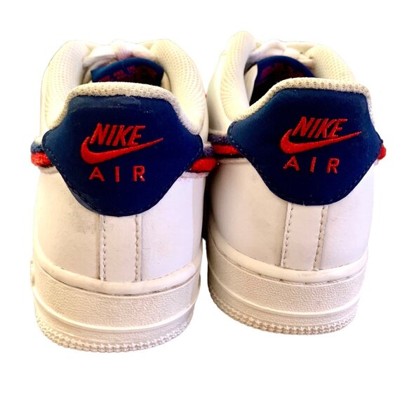 Nike Air Force 1 3D Chenille Swoosh Low Top Sneakers White Red 5.5Y Y2K Classic - Picture 4 of 12